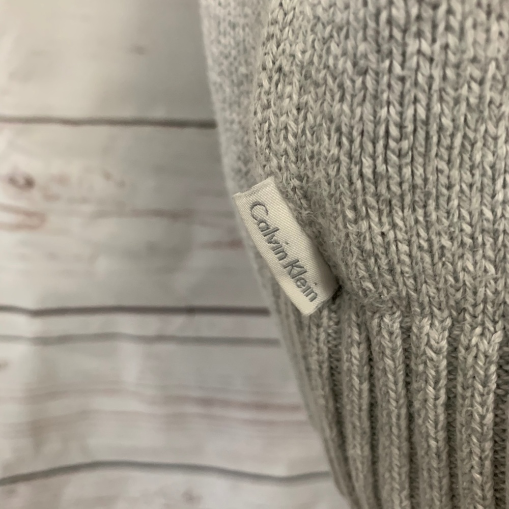 Calvin Klein Gray Mens L Sweater 1/4 Zip Pullover - Picture 3 of 5